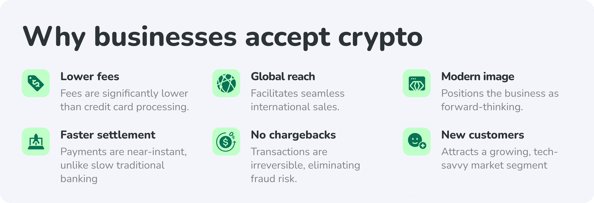 why businesses accept crypto